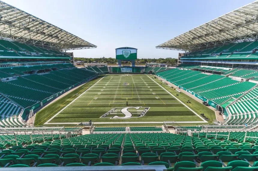 picture of the Saskatchewan Roughriders stadium in Regina